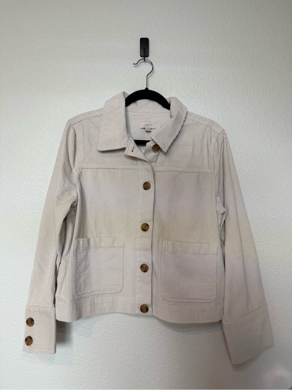 Loft Cream Corduroy Shirt Jacket